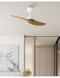 Ventilador sin luz Ipanema - Mantra - Ventilador silencioso de diseño elegante con 2 aspas reversibles y efecto madera